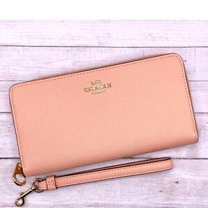 Coach Long Zip Around Wallet C3441 Light Blush